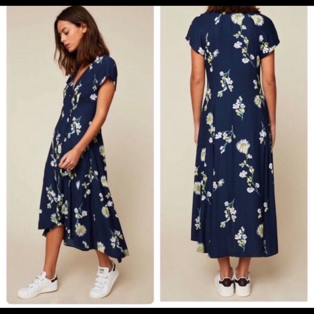 Free People | Lost in you blue floral wrap dress